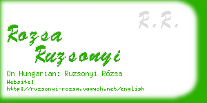 rozsa ruzsonyi business card